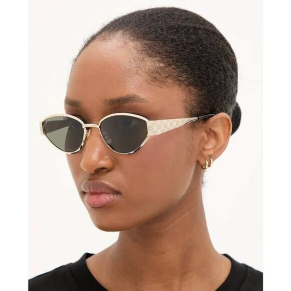 NEW GUCCI SUNGLASSES GOLD GREY WOMEN EYEWEAR GUCCI GG1853S 001 main image 3